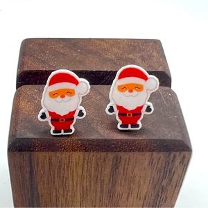Santa Claus, Christmas, holiday, stud earrings.